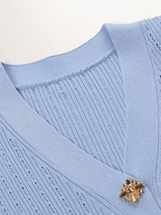 Ruffled V - Neck Top and Midi Skirt Sweater Set - Amara Luxe Fine Boutique
