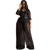 Women's Sheer Mesh Plus Size Women's Jumpsuit