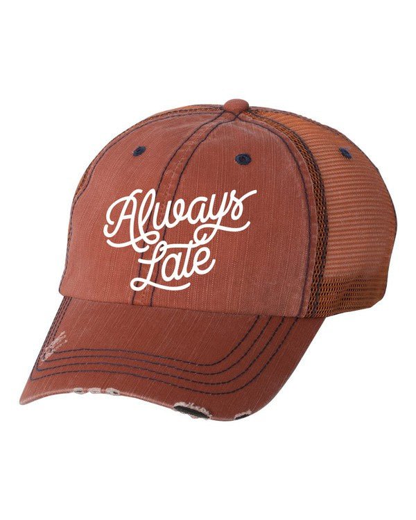 Always Late Embroidered Hat - Amara Luxe Fine Boutique