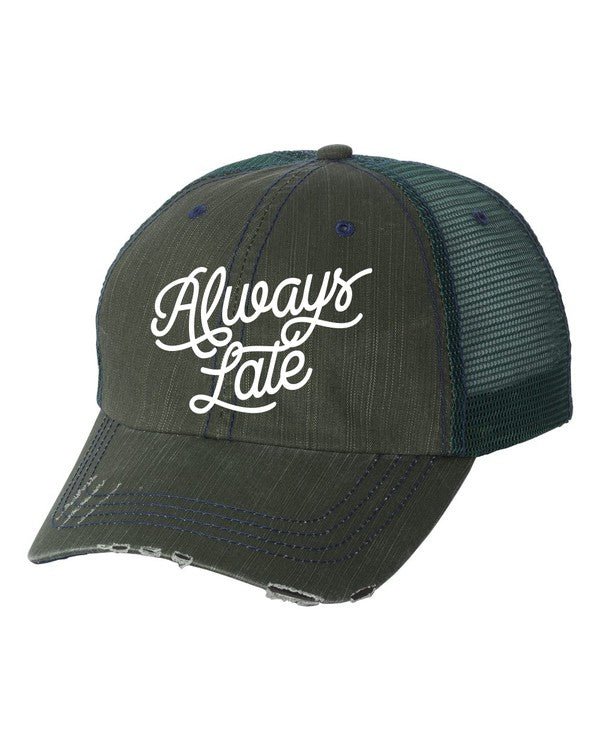 Always Late Embroidered Hat - Amara Luxe Fine Boutique