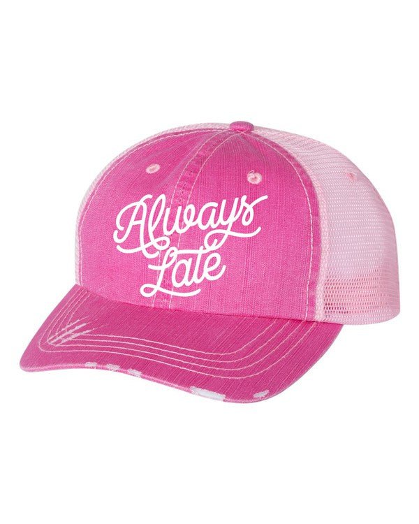 Always Late Embroidered Hat - Amara Luxe Fine Boutique