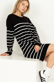 Casually Chic Striped Sweater Dress - Amara Luxe Fine Boutique