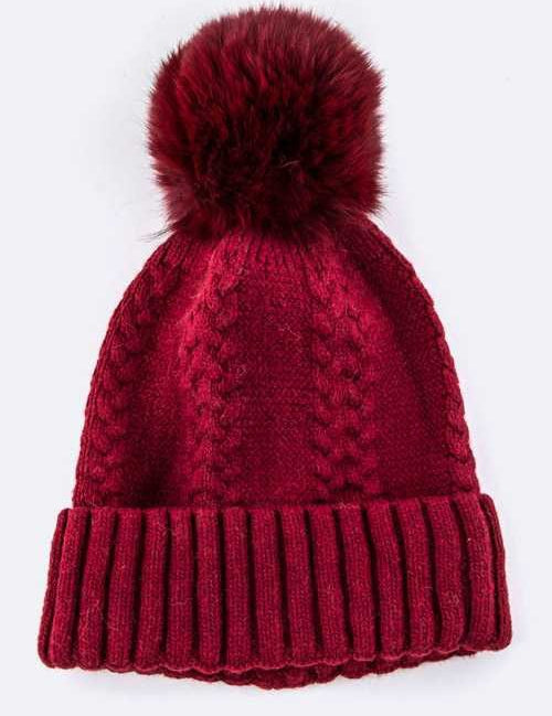 EMMEZ Raccoon Fur PomPom Cashmere Beanie - Amara Luxe Fine Boutique