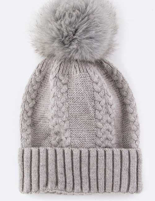 EMMEZ Raccoon Fur PomPom Cashmere Beanie - Amara Luxe Fine Boutique