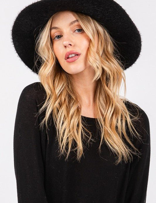 Fuzzy Winter Fedora Hat - Amara Luxe Fine Boutique