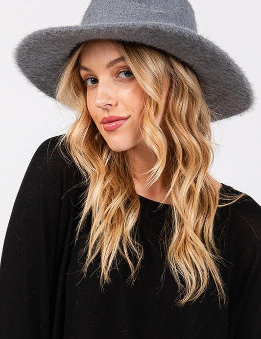 Fuzzy Winter Fedora Hat - Amara Luxe Fine Boutique