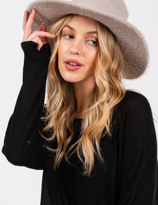 Fuzzy Winter Fedora Hat - Amara Luxe Fine Boutique