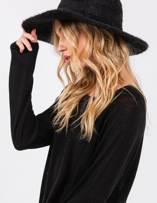 Fuzzy Winter Fedora Hat - Amara Luxe Fine Boutique