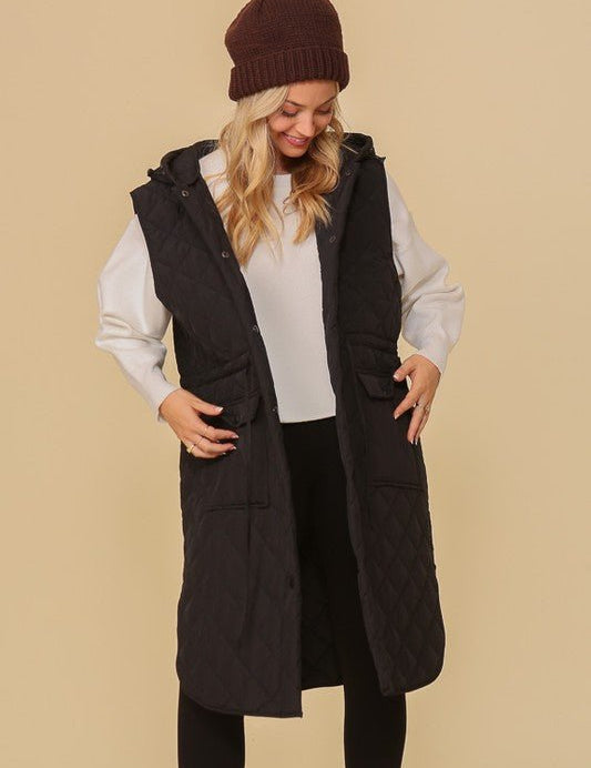 Haileys Hooded Oversized Vest Jacket - Amara Luxe Fine Boutique