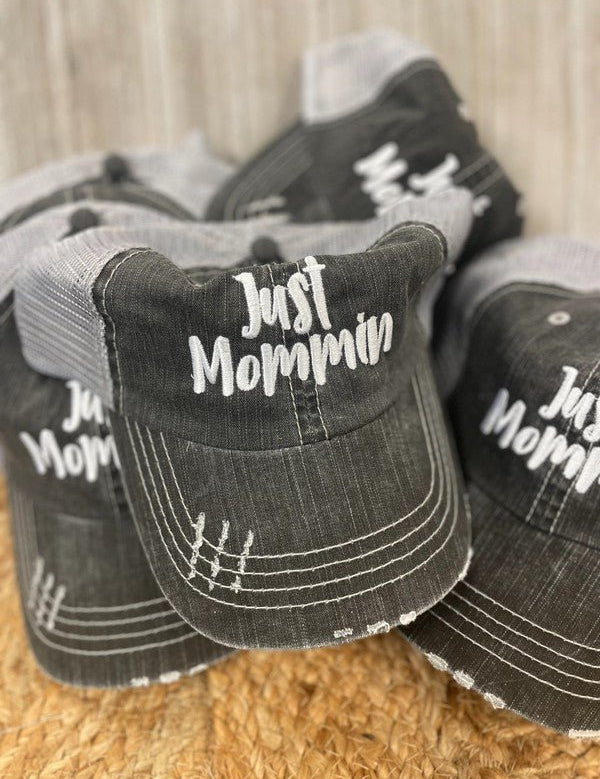 just mommin embroidered trucker hat - Amara Luxe Fine Boutique