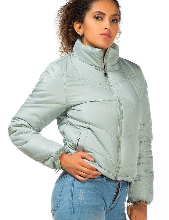 LONG SLEEVES PUFFER JACKET - Amara Luxe Fine Boutique