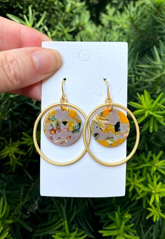 Mango Acrylic Circle Chandelier Earring - Amara Luxe Fine Boutique