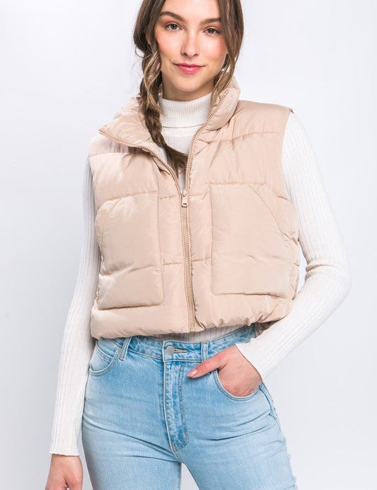 Puffer Vest With Pockets - Amara Luxe Fine Boutique