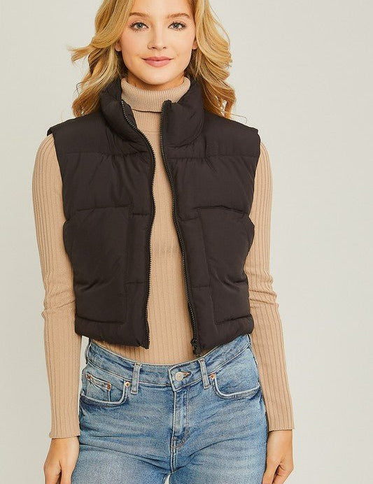 Puffer Vest With Pockets - Amara Luxe Fine Boutique