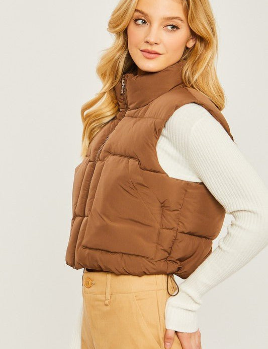 Puffer Vest With Pockets - Amara Luxe Fine Boutique