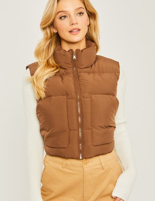 Puffer Vest With Pockets - Amara Luxe Fine Boutique