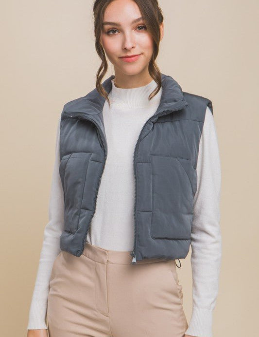 Puffer Vest With Pockets - Amara Luxe Fine Boutique