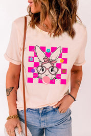 Rabbit Round Neck Short Sleeve T-Shirt - Amara Luxe Fine Boutique