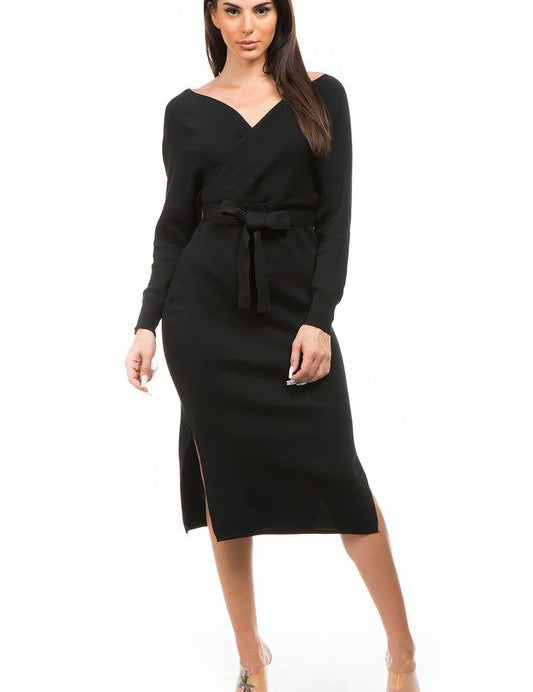 WOMEN FASHION KNITWEAR DRESS - Amara Luxe Fine Boutique