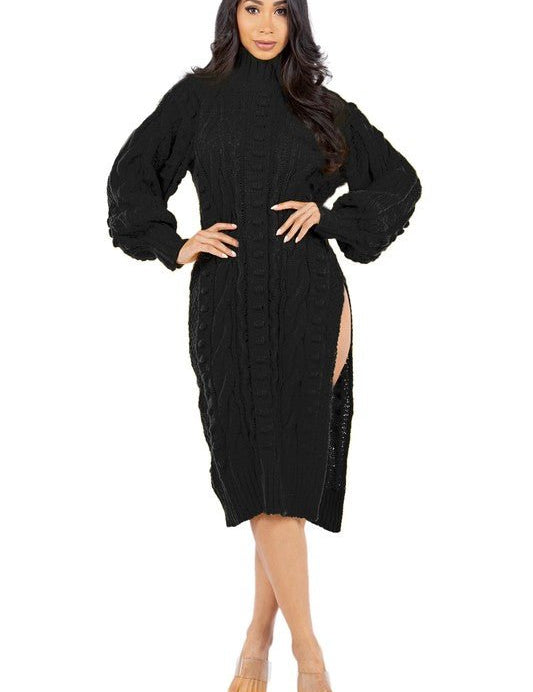 WOMEN FASHION SWEATER DRESS - Amara Luxe Fine Boutique