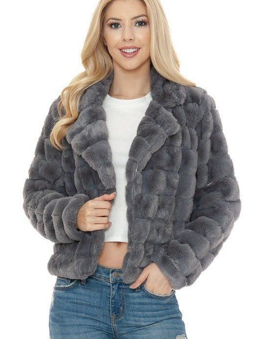 Women Faux Fur Jacket - Amara Luxe Fine Boutique