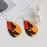 African Girl Silhouette PU Leather Earrings Red Hat Female Characteristics Gifts For Women Girls - Amara Luxe Fine Boutique