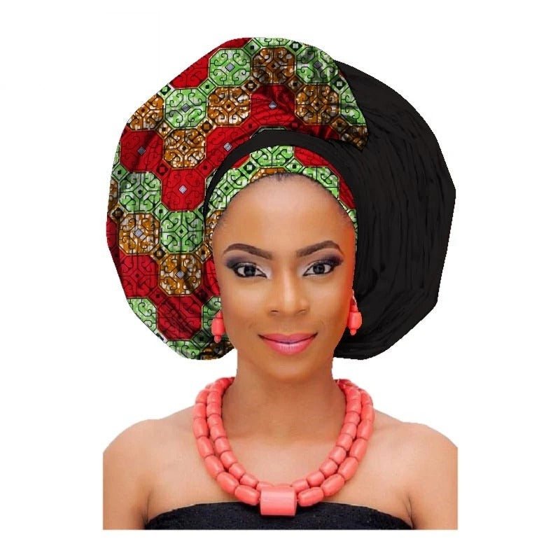 African printed cotton turban - Amara Luxe Fine Boutique