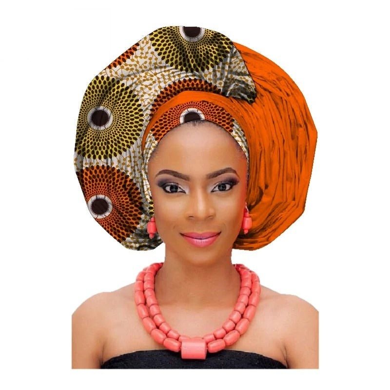 African printed cotton turban - Amara Luxe Fine Boutique