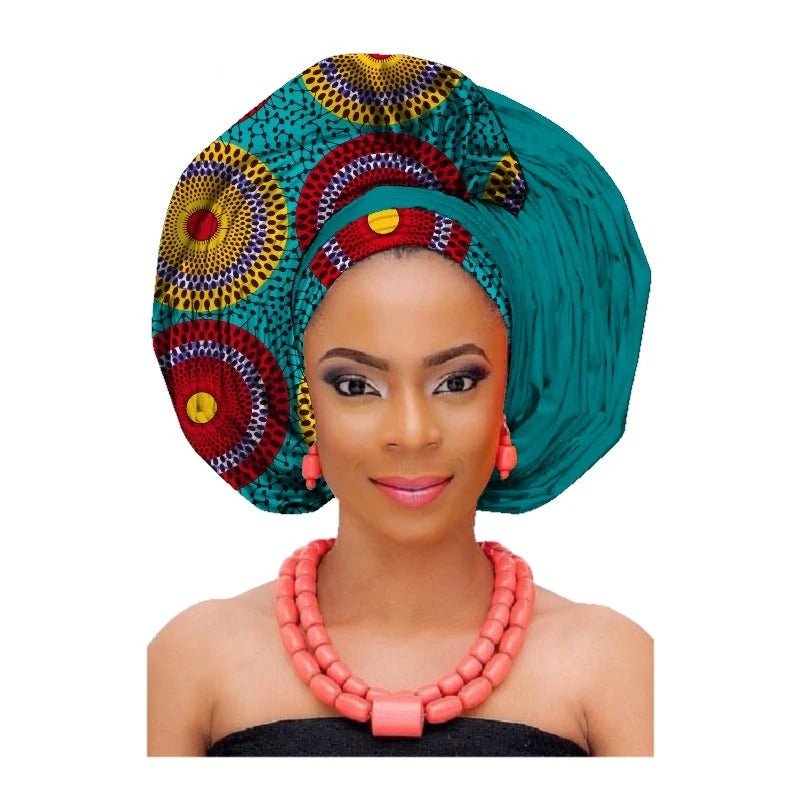 African printed cotton turban - Amara Luxe Fine Boutique