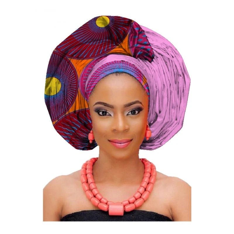 African printed cotton turban - Amara Luxe Fine Boutique