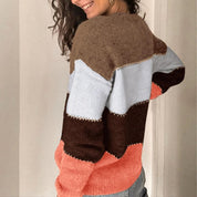 Autumn V Neck Button Open Stitch Sweater Jumper - Amara Luxe Fine Boutique