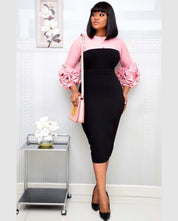 Bubble Sleeve African Large Patchwork Dress - Amara Luxe Fine Boutique