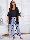 Cami, Robe, and Printed Pants Pajama Set - Amara Luxe Fine Boutique