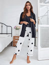 Cami, Robe, and Printed Pants Pajama Set - Amara Luxe Fine Boutique