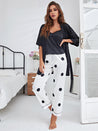 Cami, Robe, and Printed Pants Pajama Set - Amara Luxe Fine Boutique