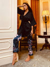 Cami, Robe, and Printed Pants Pajama Set - Amara Luxe Fine Boutique