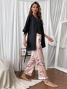 Cami, Robe, and Printed Pants Pajama Set - Amara Luxe Fine Boutique