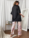 Cami, Robe, and Printed Pants Pajama Set - Amara Luxe Fine Boutique