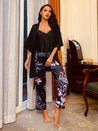 Cami, Robe, and Printed Pants Pajama Set - Amara Luxe Fine Boutique