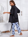 Cami, Robe, and Printed Pants Pajama Set - Amara Luxe Fine Boutique