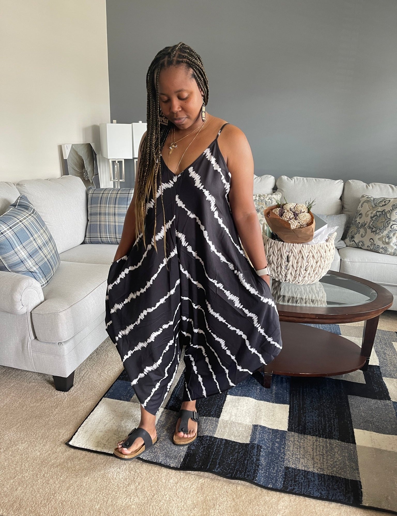 Casual Cami Harem Jumpsuit, Pocket Loose Jumpsuit, Women's Clothing - Amara Luxe Fine Boutique