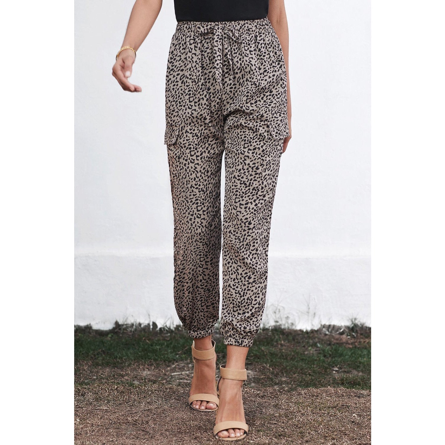 Chic Leopard Print Drawstring Elastic Waist Jogger - Amara Luxe Fine Boutique