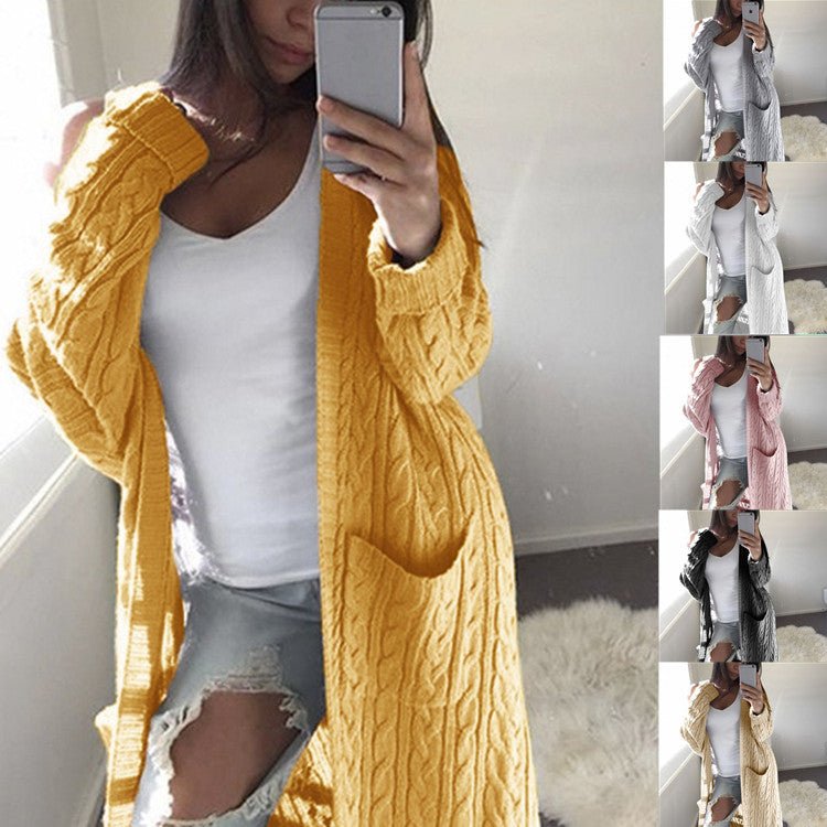 Double pocket full body twist sweater - Amara Luxe Fine Boutique