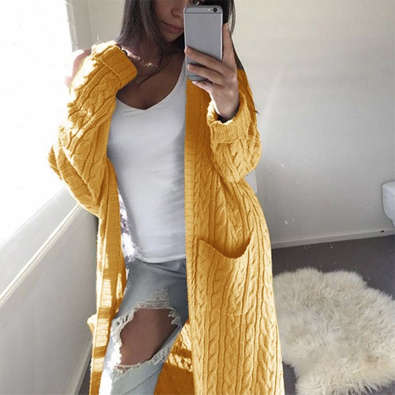 Double pocket full body twist sweater - Amara Luxe Fine Boutique