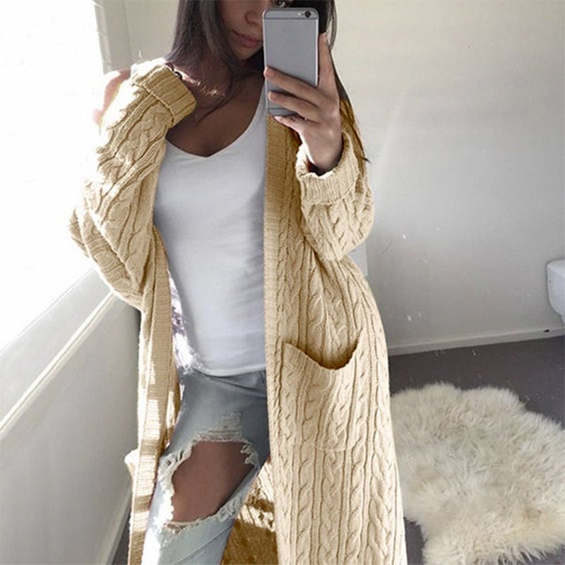 Double pocket full body twist sweater - Amara Luxe Fine Boutique