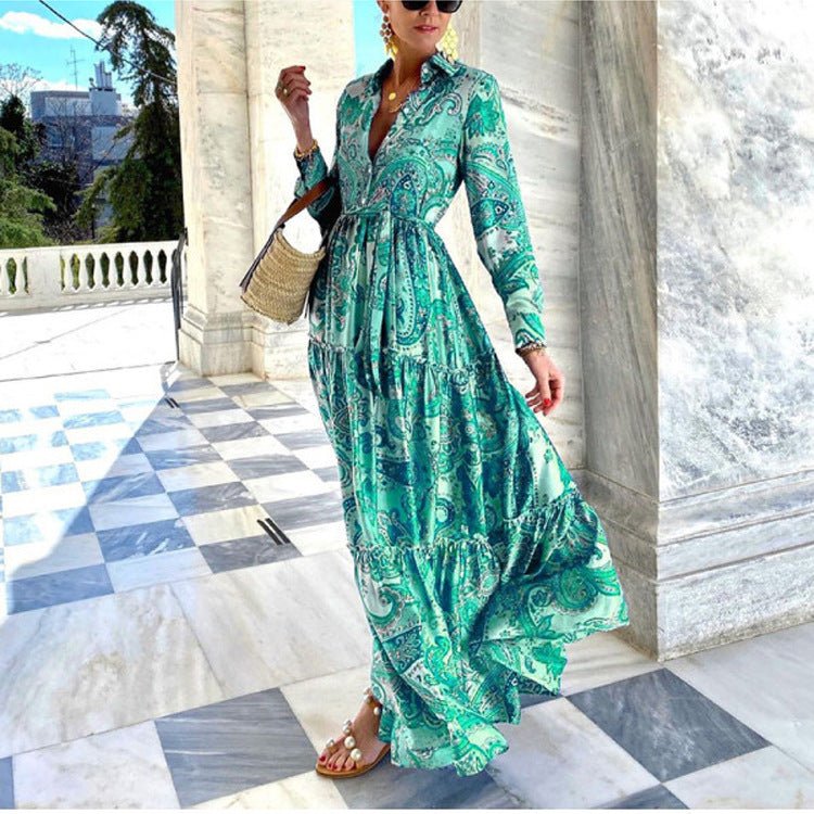 Elegant Long Sleeve Dress Women's Long Skirt - Amara Luxe Fine Boutique