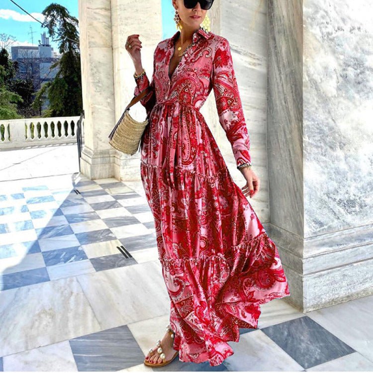 Elegant Long Sleeve Dress Women's Long Skirt - Amara Luxe Fine Boutique