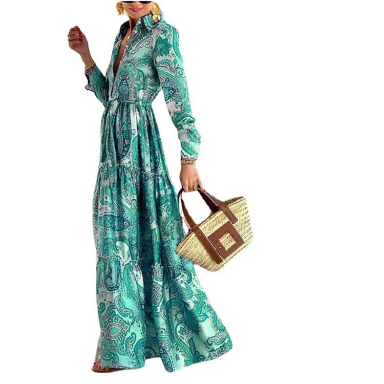 Elegant Long Sleeve Dress Women's Long Skirt - Amara Luxe Fine Boutique