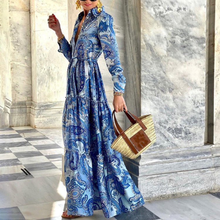 Elegant Long Sleeve Dress Women's Long Skirt - Amara Luxe Fine Boutique