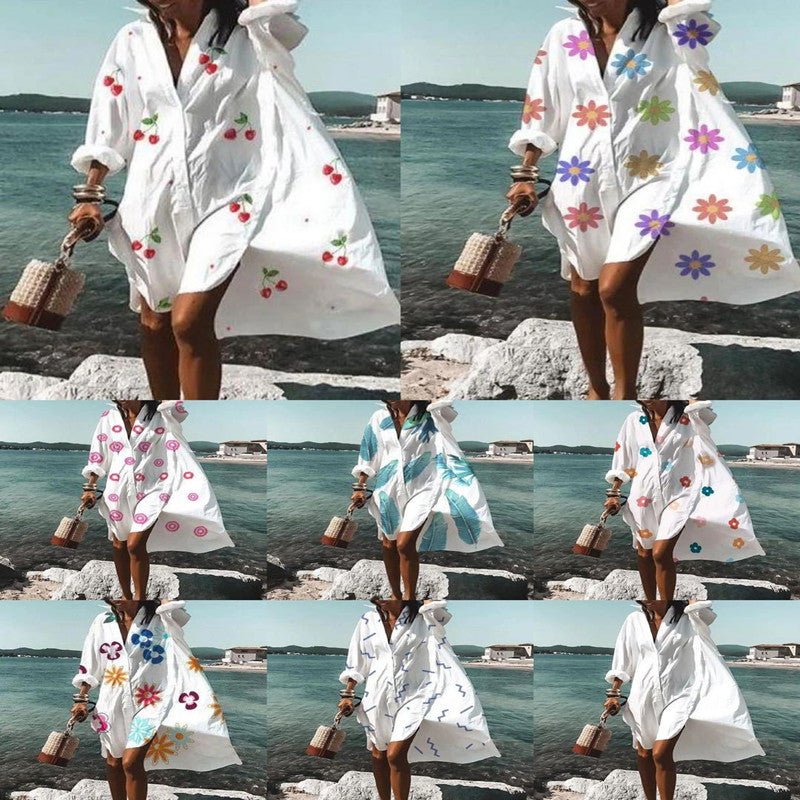 Fashionable Temperament Burst Shirt Dress - Amara Luxe Fine Boutique